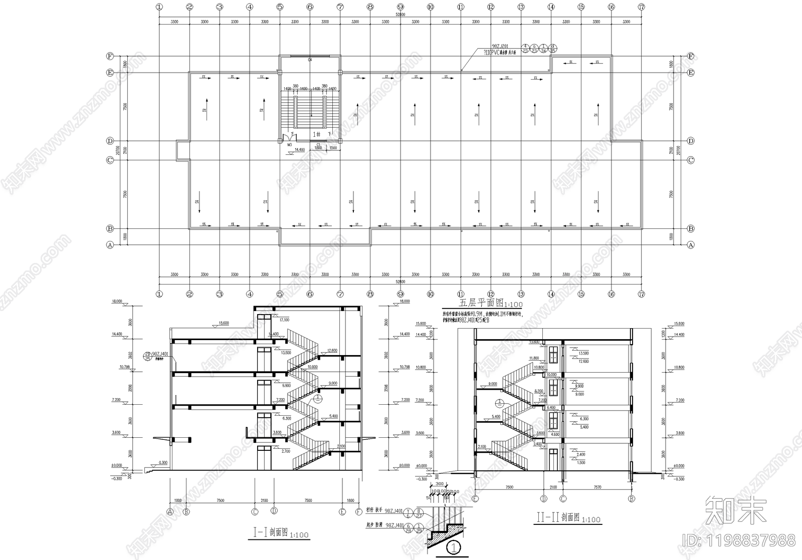 学校建筑cad施工图下载【ID:1198837988】