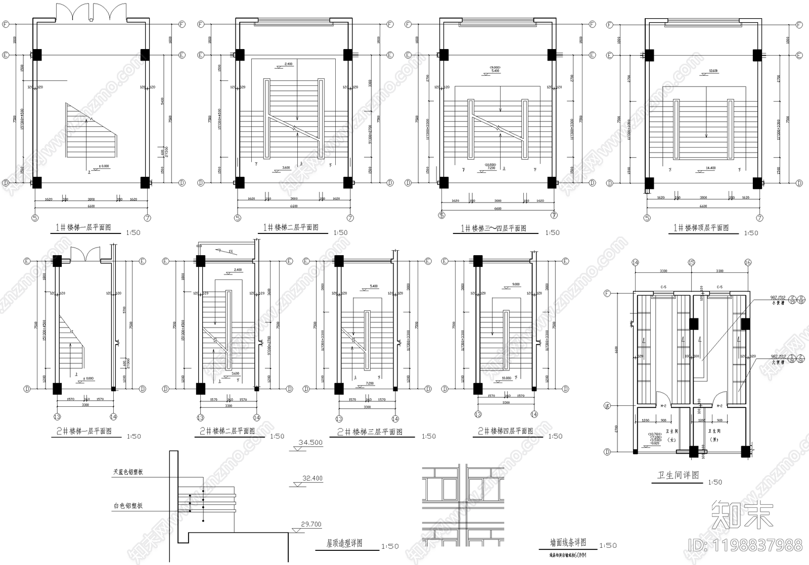 学校建筑cad施工图下载【ID:1198837988】