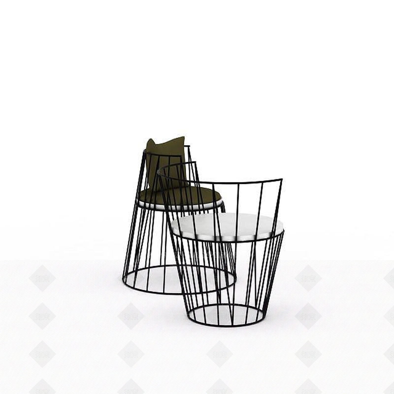 现代铁艺椅子3D模型下载【ID:1198841094】