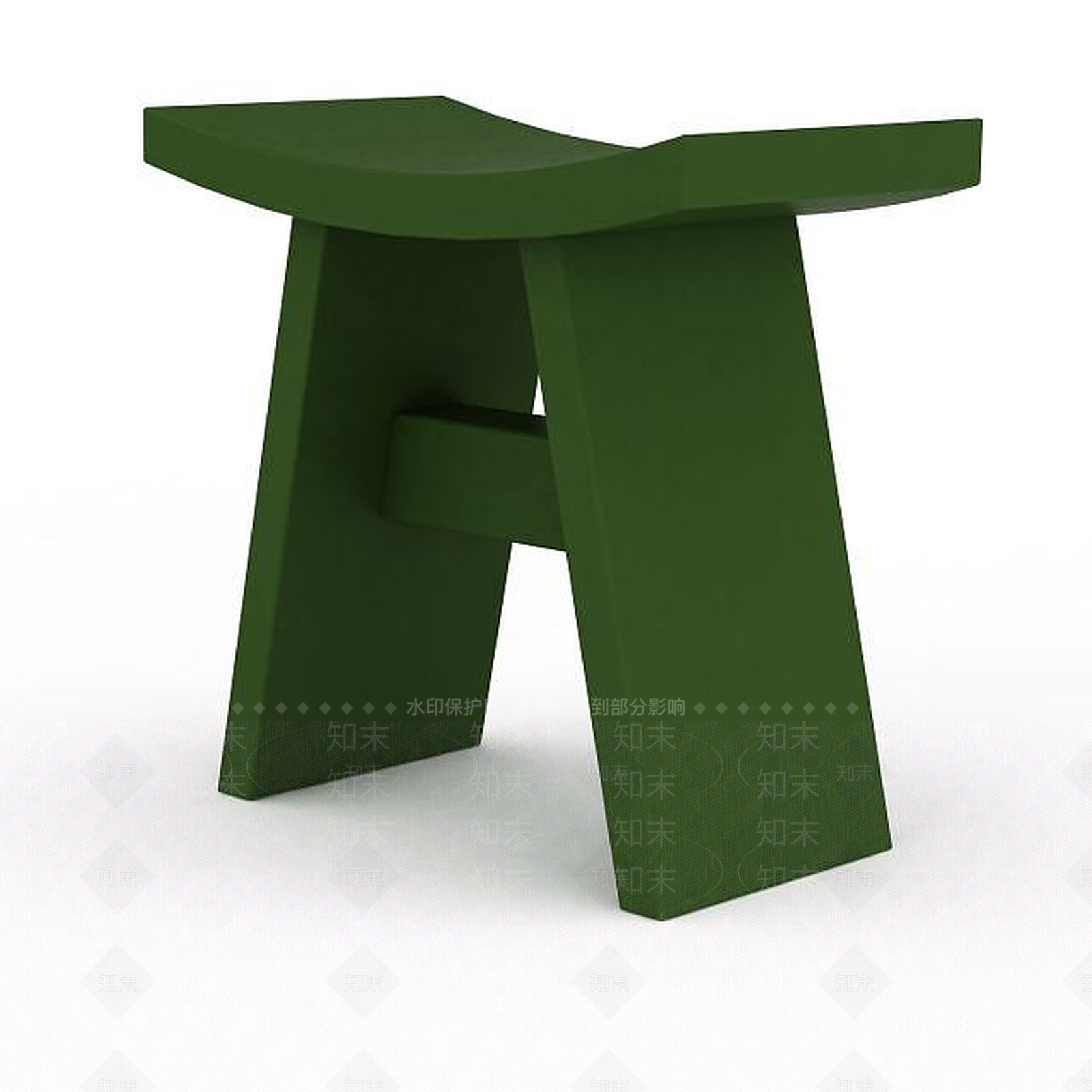 现代实木弧形凳3D模型下载【ID:1199235435】