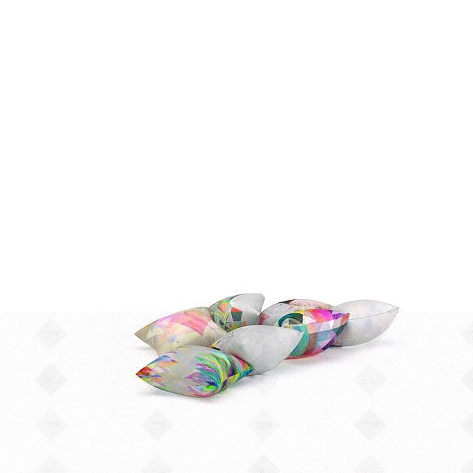 现代彩色抱枕3D模型下载【ID:1198842896】