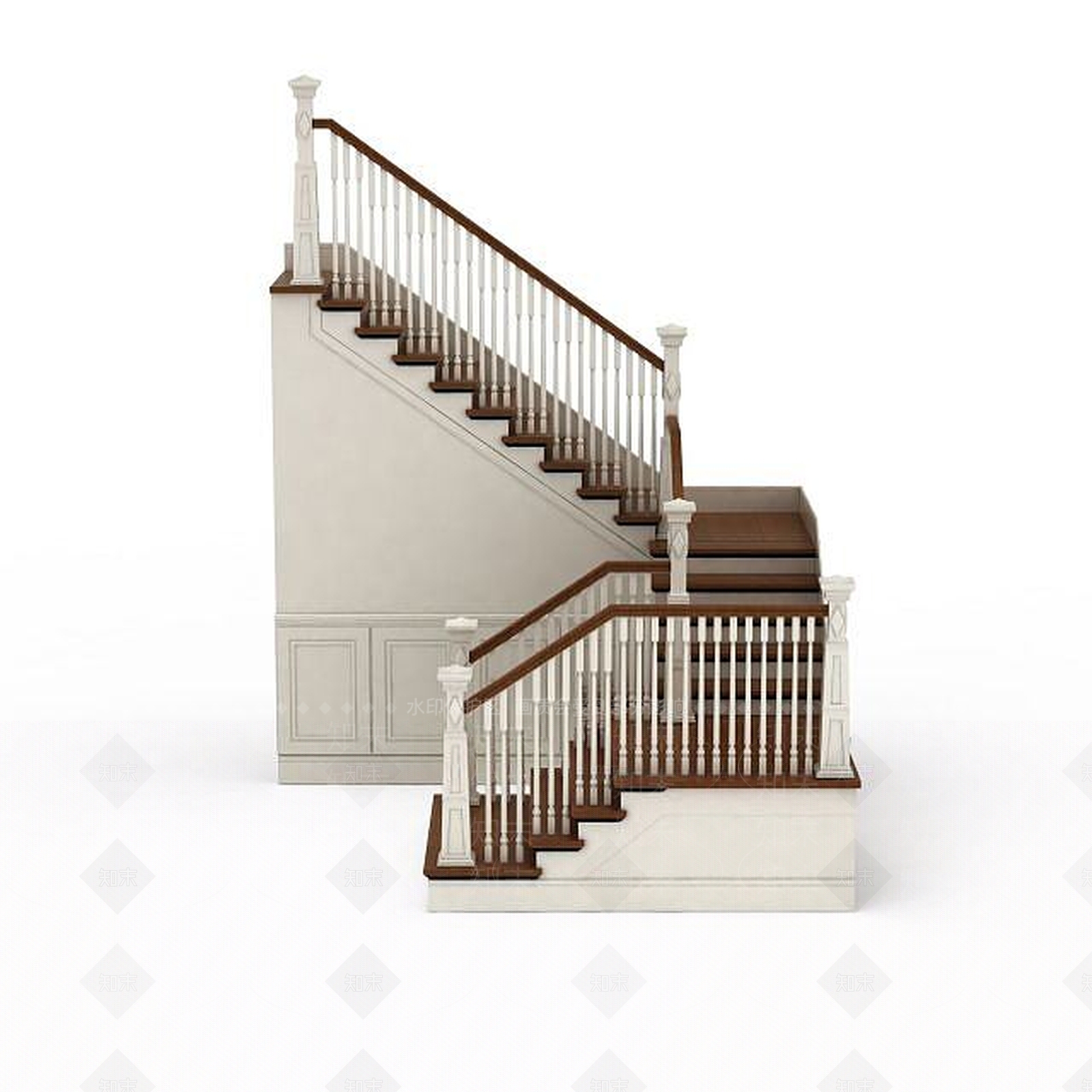 现代别墅室内楼梯3D模型下载【ID:1198847083】