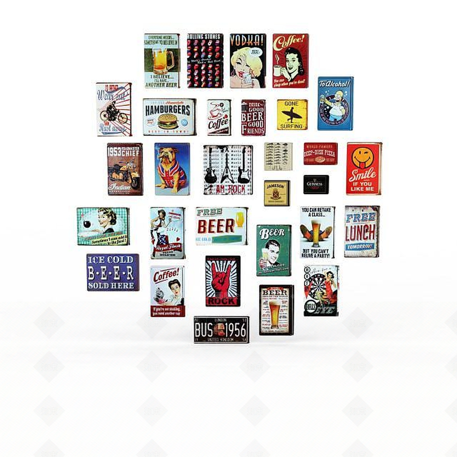 现代墙面装饰品3D模型下载【ID:1198847669】