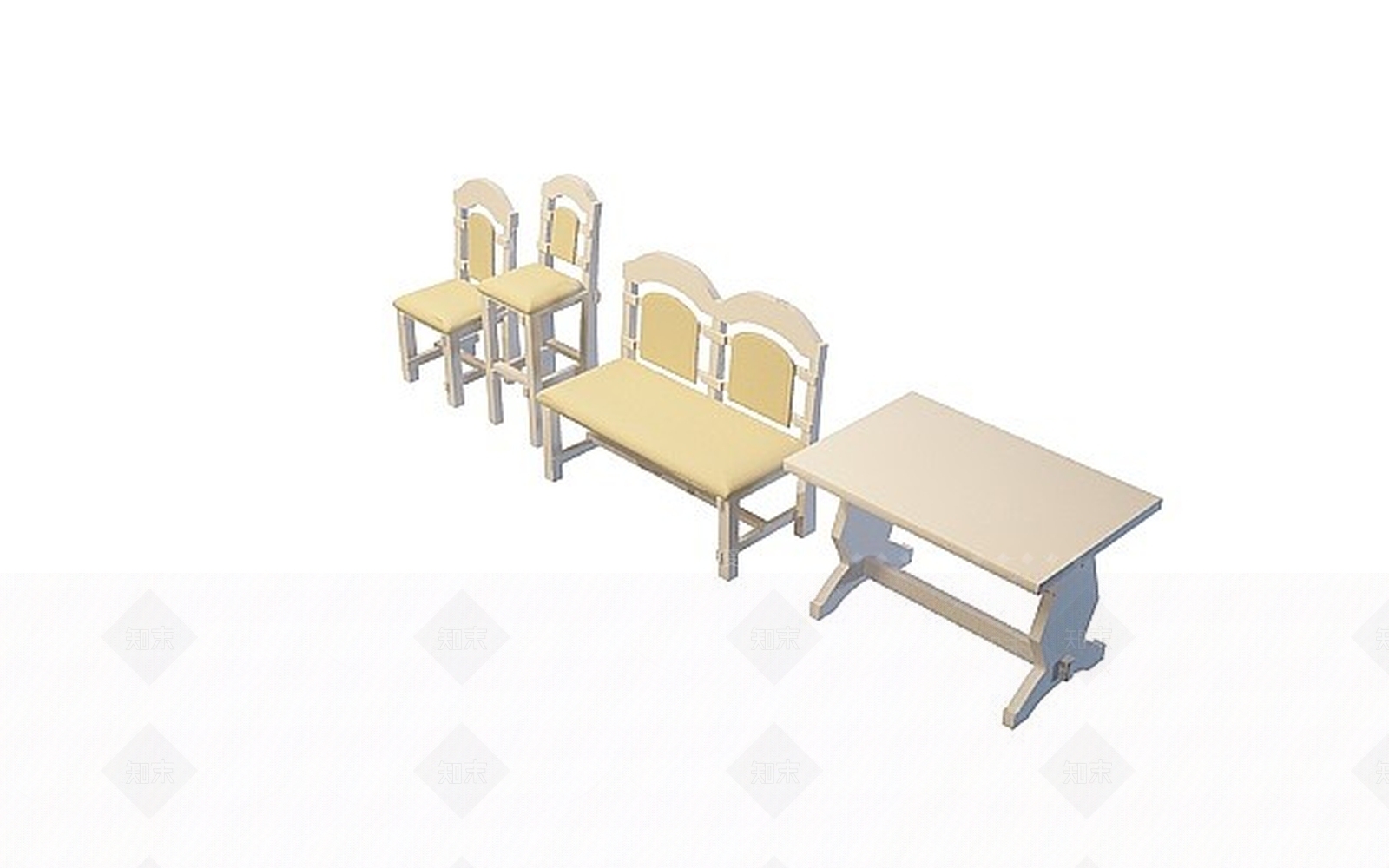 欧式古典欧式实木桌椅3D模型下载【ID:1198848031】