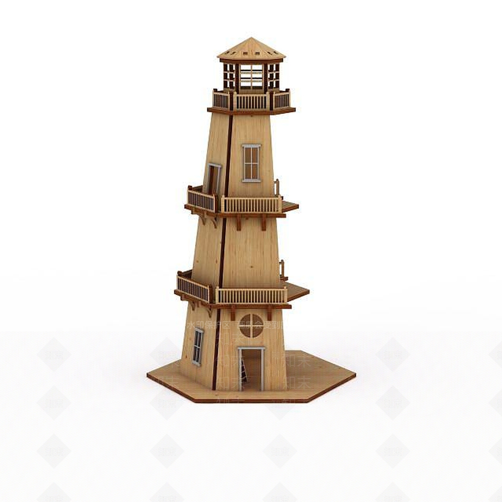 现代拼接灯塔玩具3D模型下载【ID:1199082225】