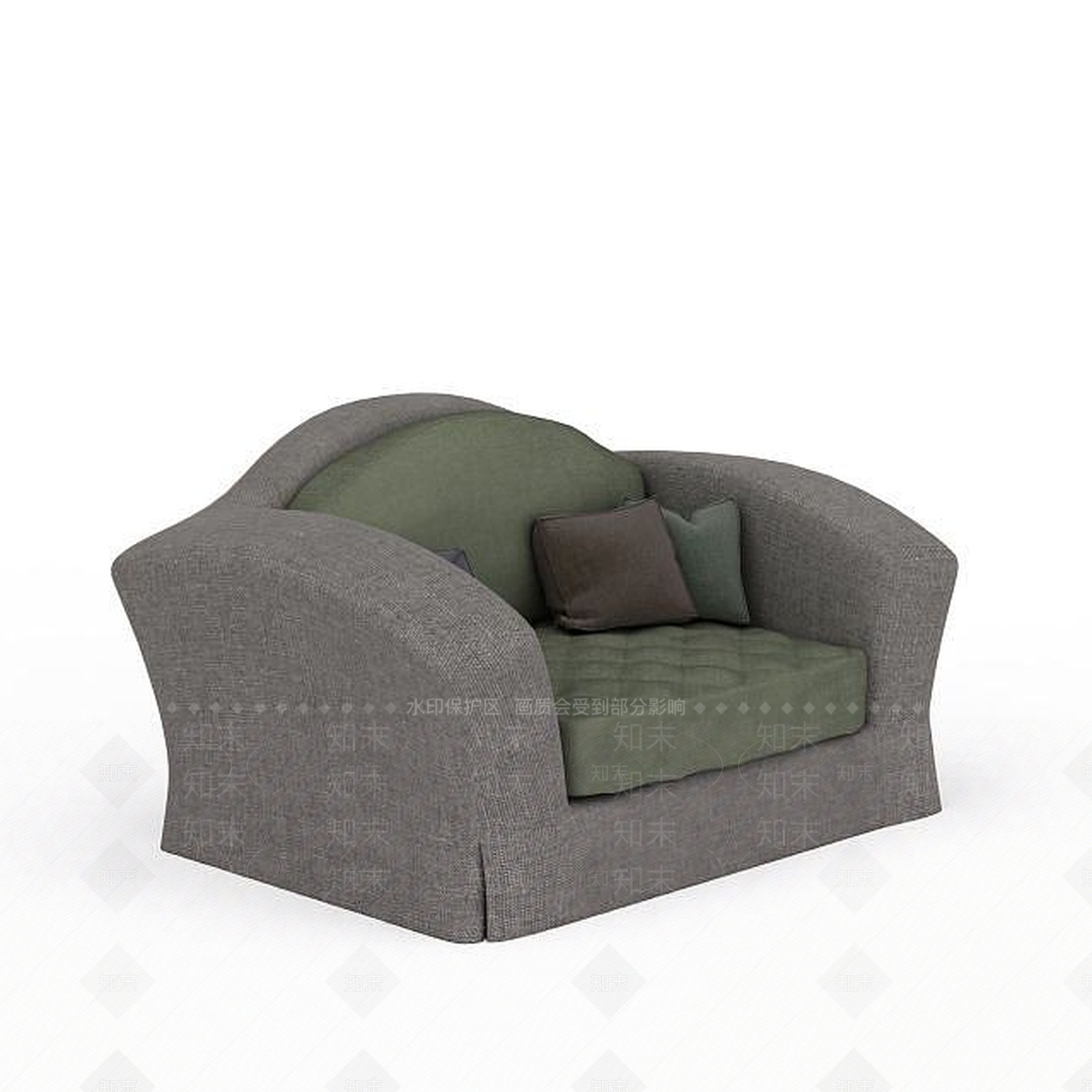 现代布艺沙发3D模型下载【ID:1198848690】