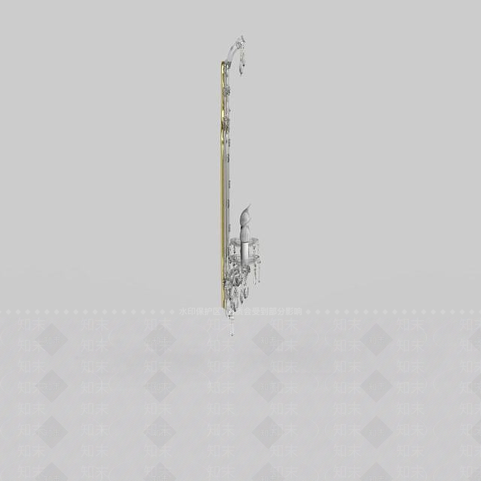 现代创意带镜式水晶壁灯3D模型下载【ID:1198849405】