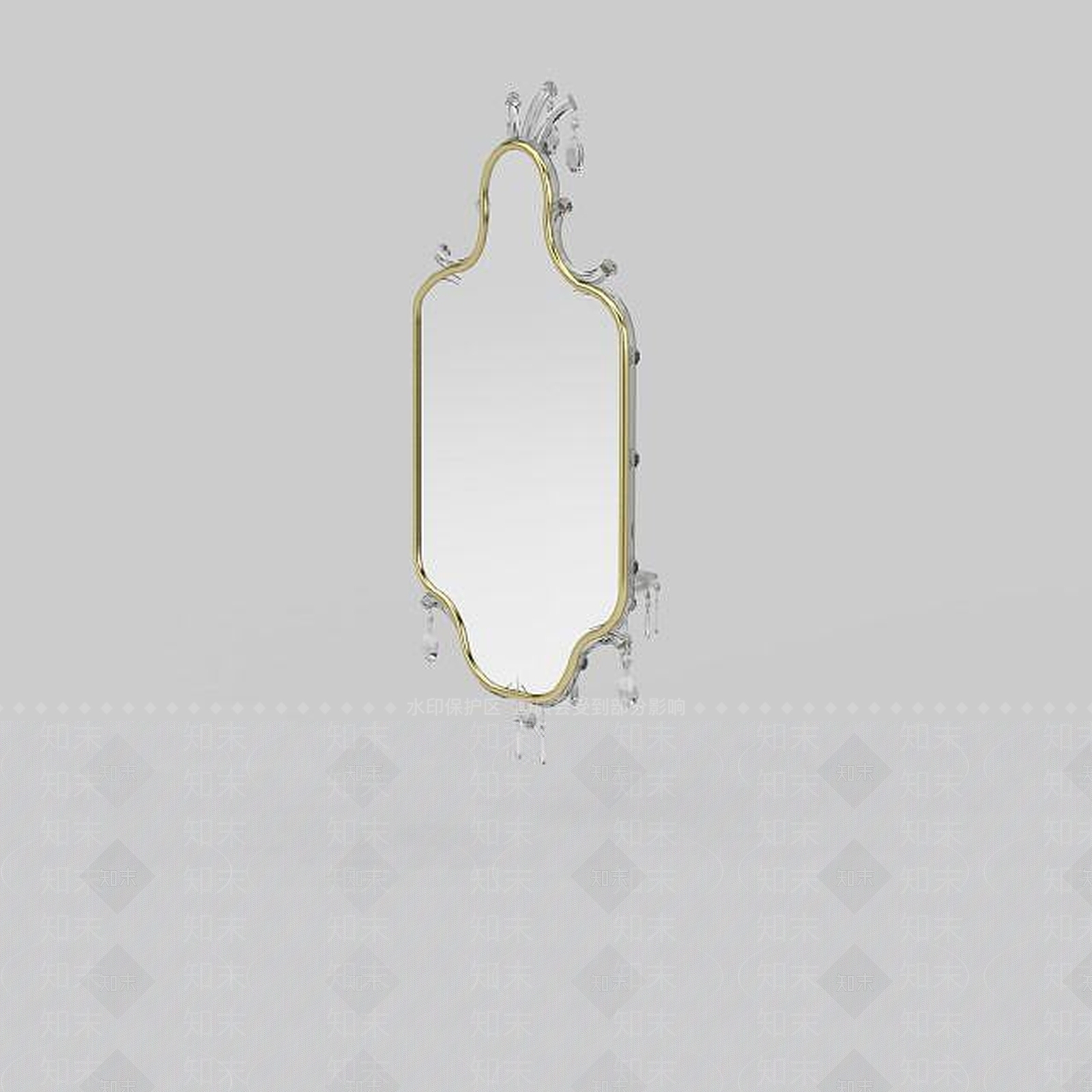 现代创意带镜式水晶壁灯3D模型下载【ID:1198849405】