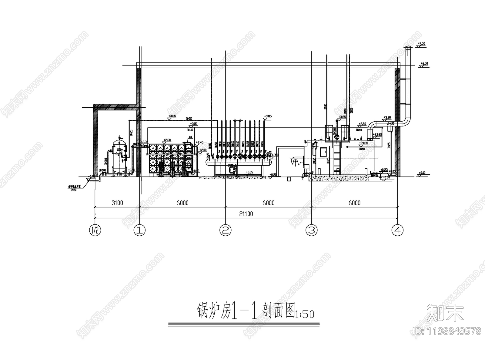 水处理cad施工图下载【ID:1198849578】