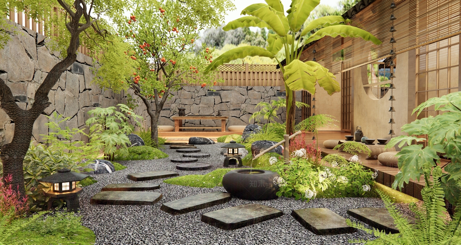 日式乡村庭院SU模型下载【ID:1198851315】