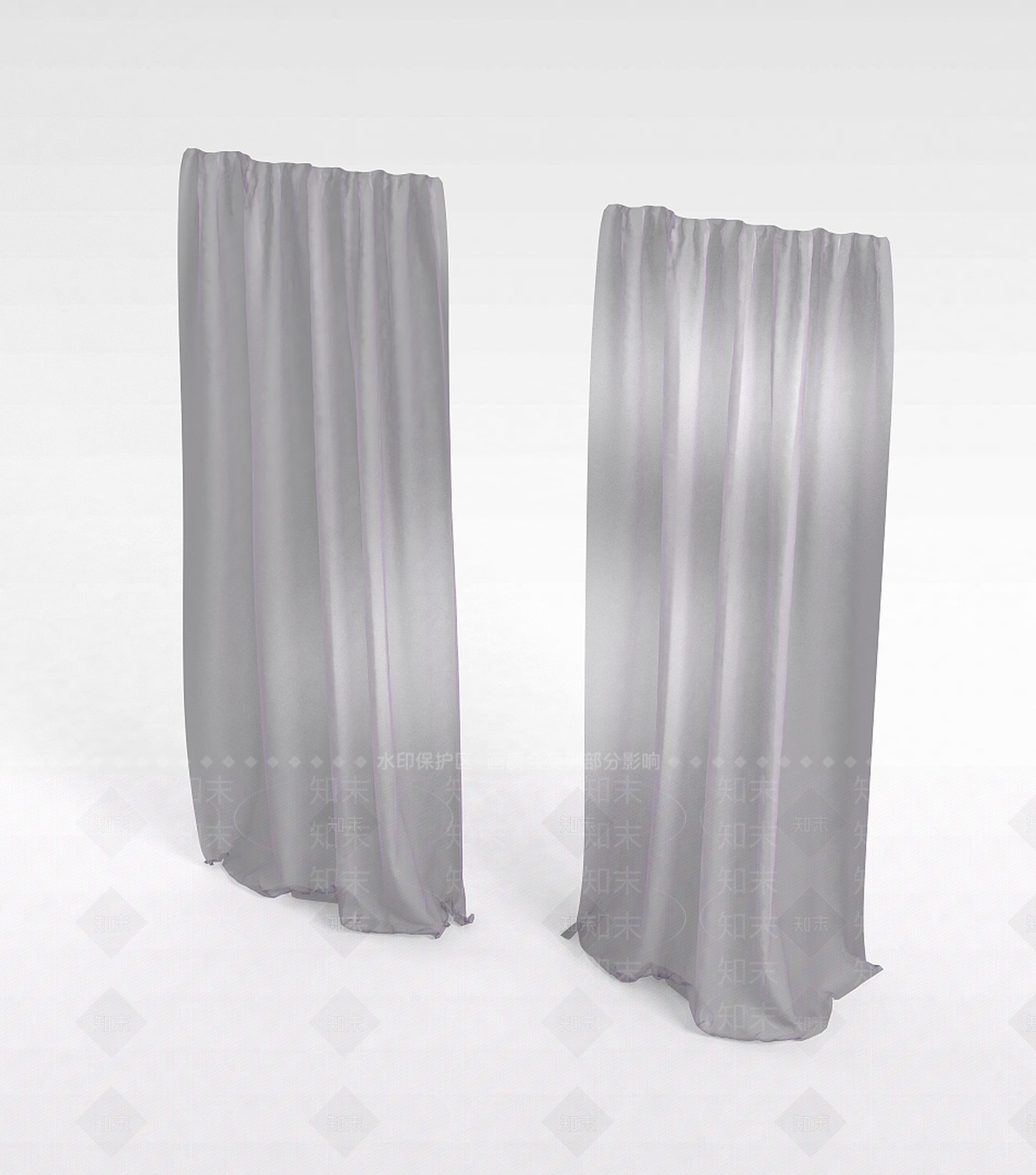 欧式古典欧式简约窗帘3D模型下载【ID:1198852249】