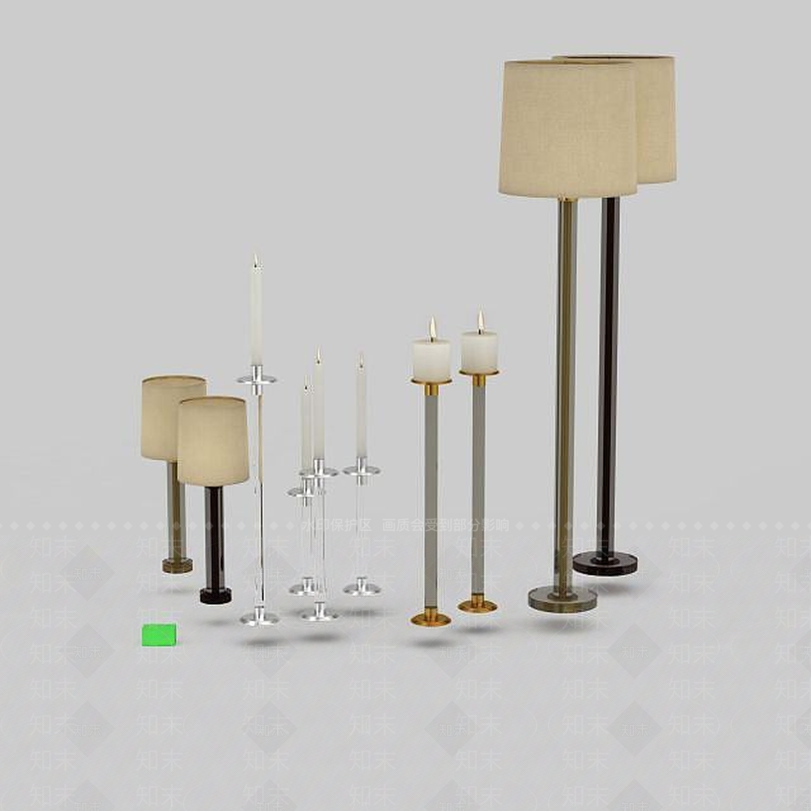 现代简约落地灯组合3D模型下载【ID:1198852308】