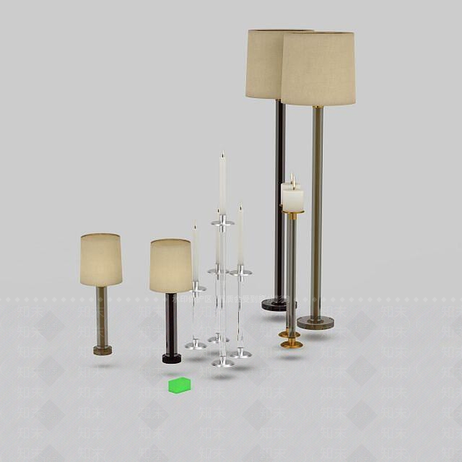 现代简约落地灯组合3D模型下载【ID:1198852308】