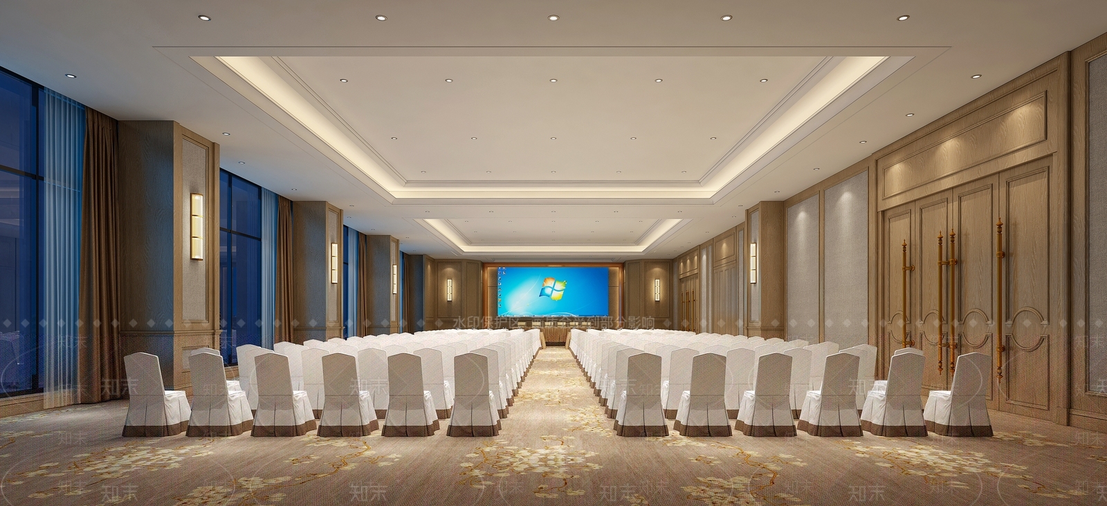 简欧会议室3D模型下载【ID:1198852654】