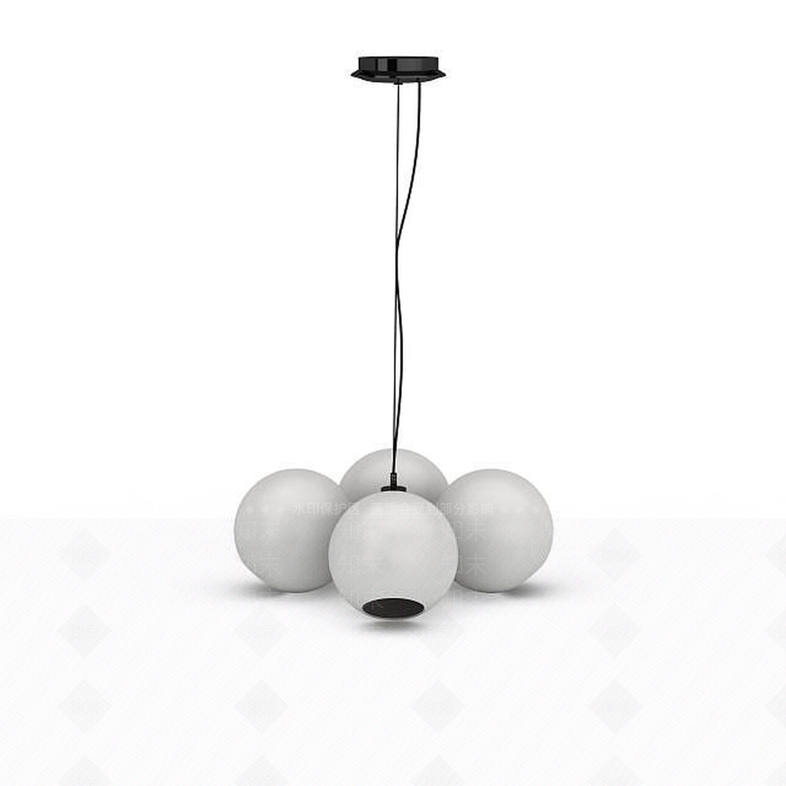 现代球形吊灯3D模型下载【ID:1198853930】