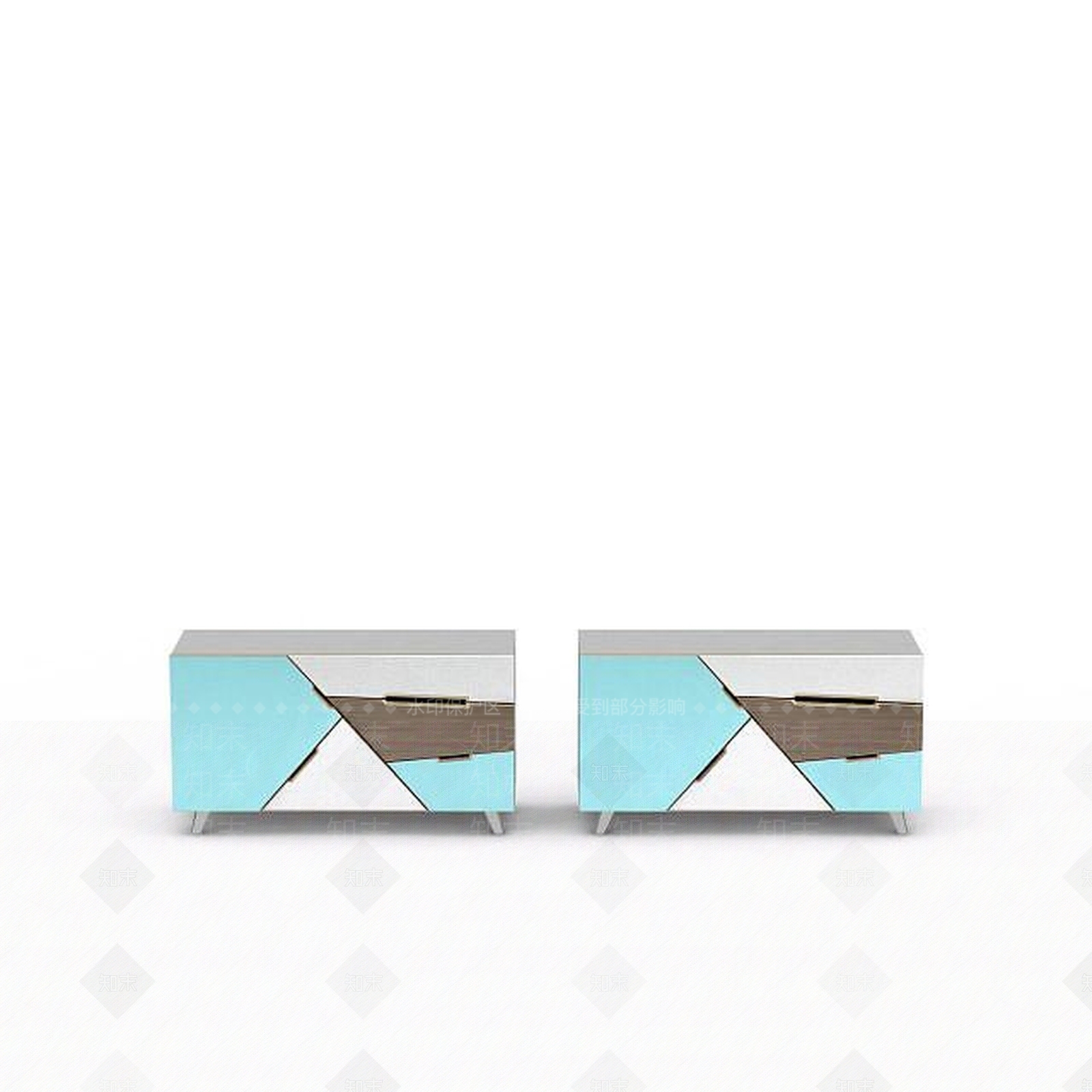 现代拼色边柜3D模型下载【ID:1198854643】