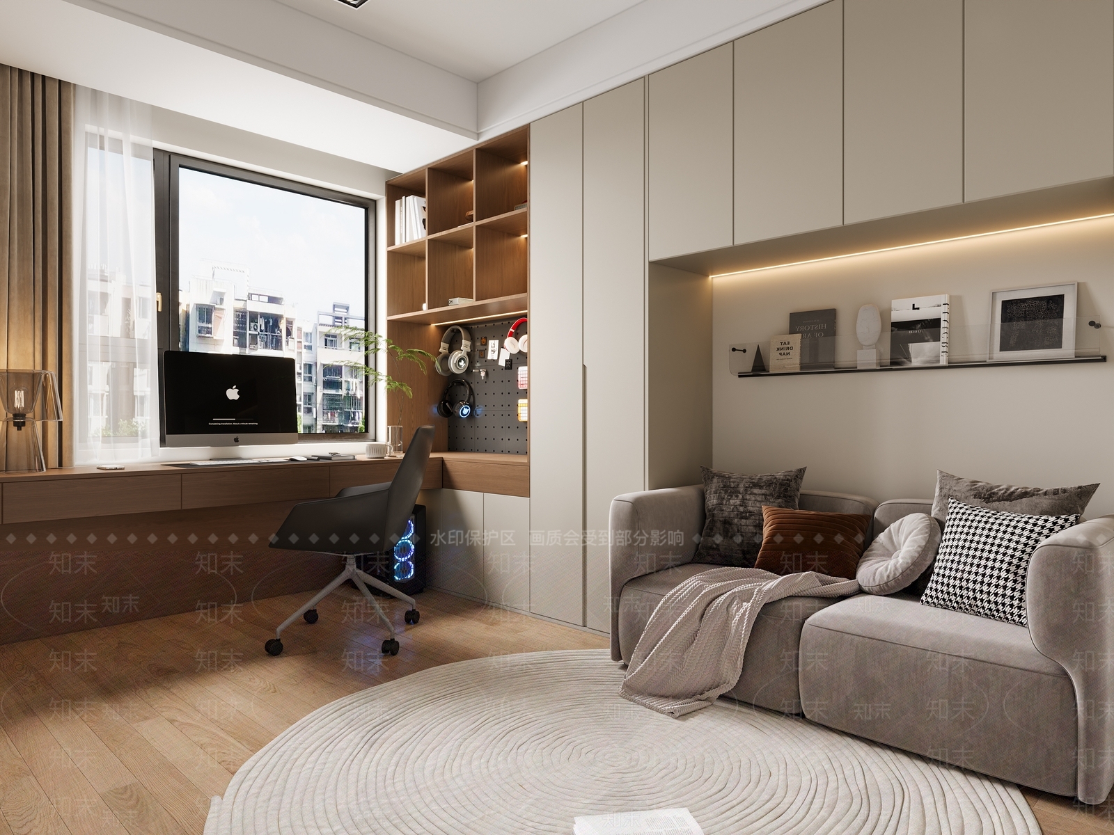 现代意式书房3D模型下载【ID:1198856965】