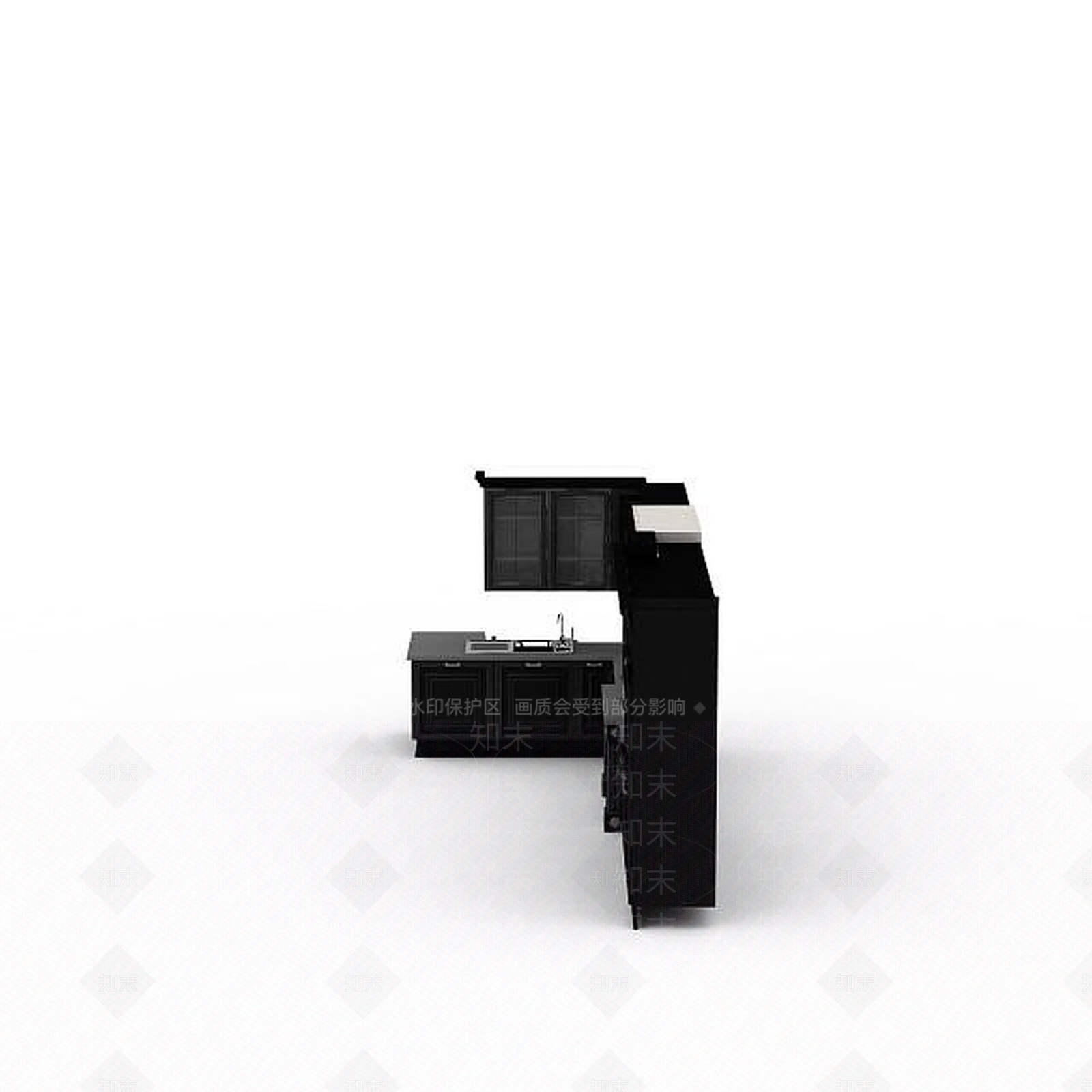 现代厨柜套装3D模型下载【ID:1198857605】