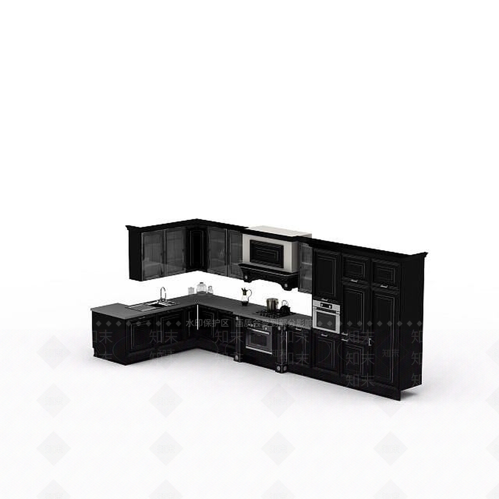 现代厨柜套装3D模型下载【ID:1198857605】