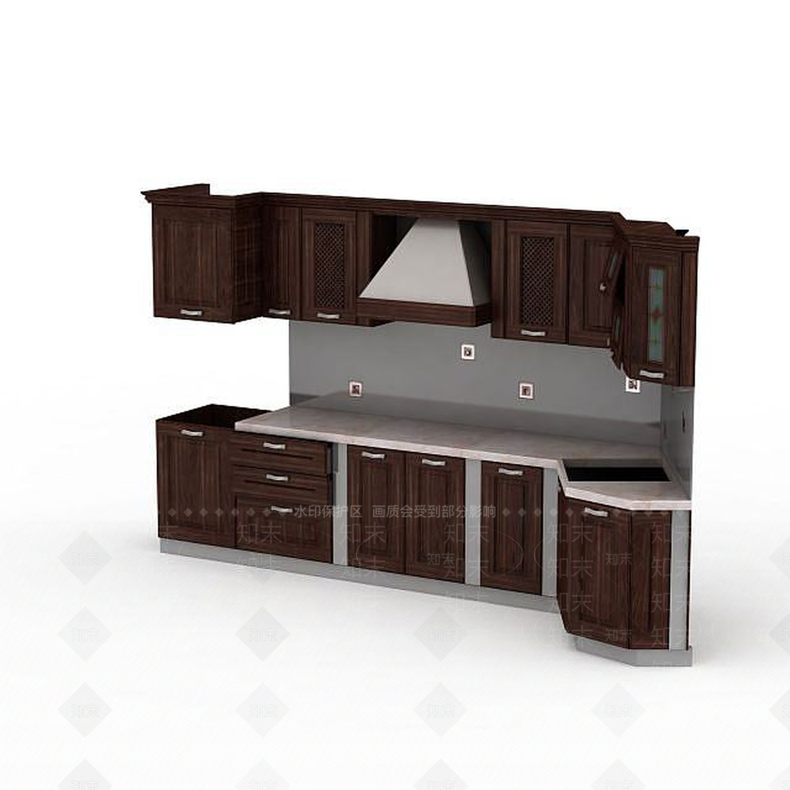 现代整体橱柜3D模型下载【ID:1198857887】