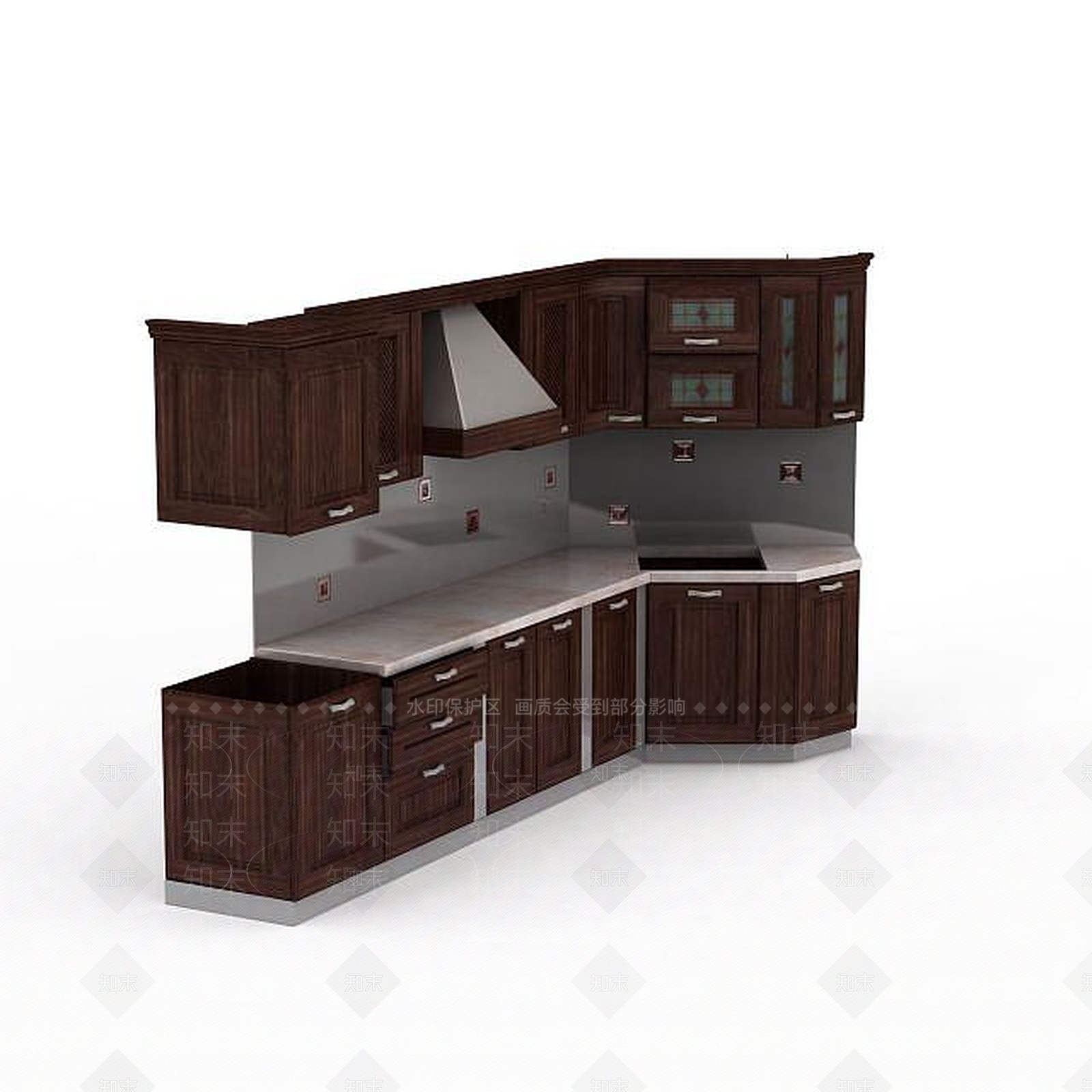 现代整体橱柜3D模型下载【ID:1198857887】
