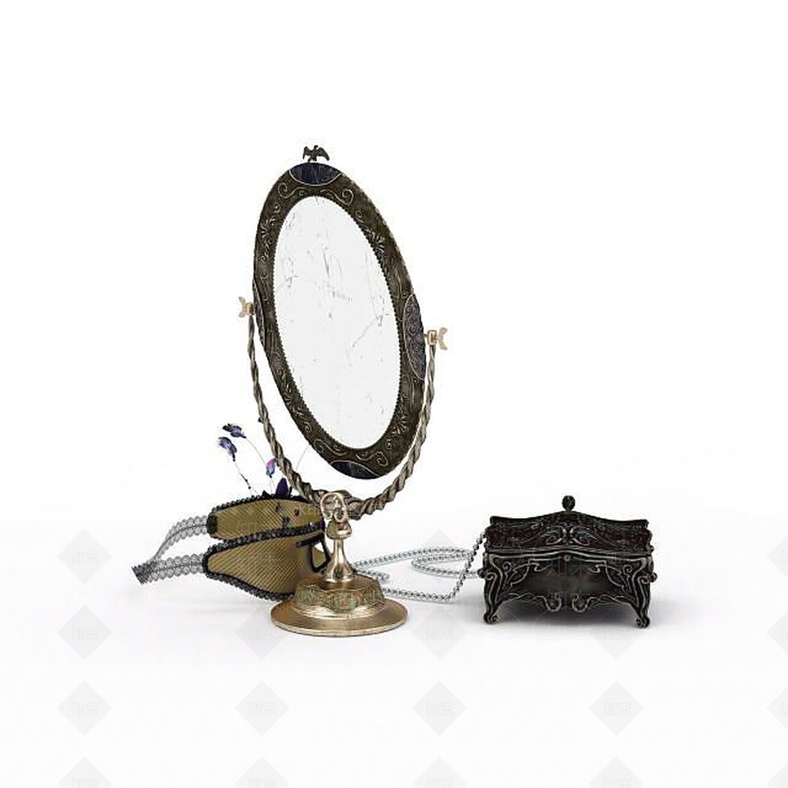 现代女士首饰装饰品3D模型下载【ID:1198858313】
