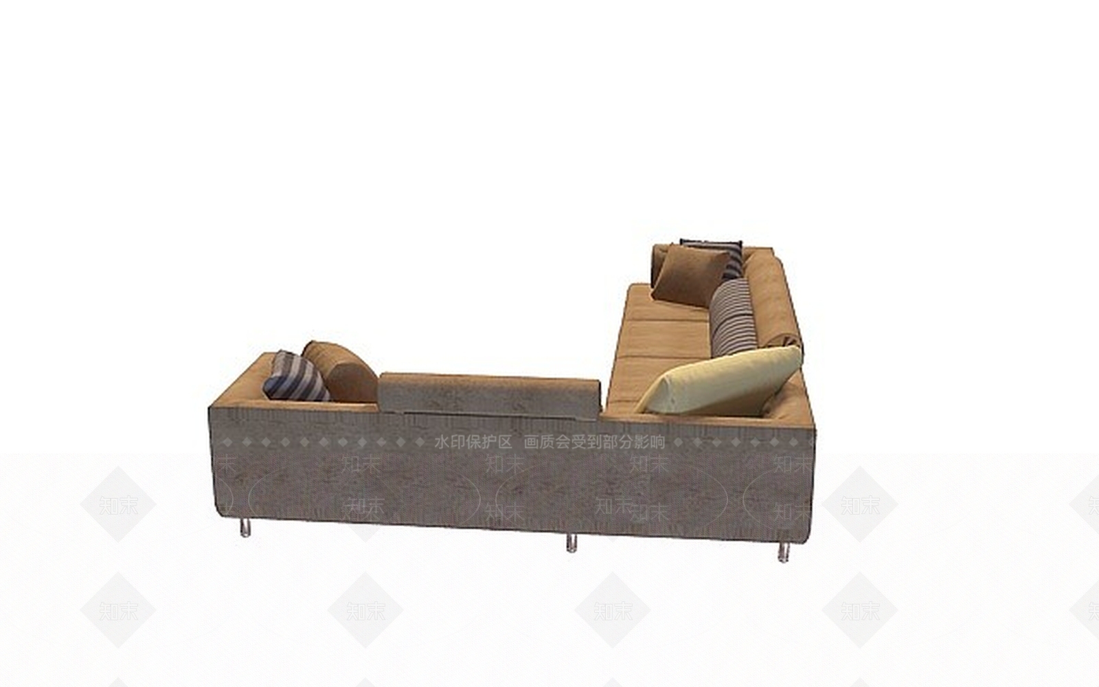 现代布艺现代组合沙发3D模型下载【ID:1198859337】