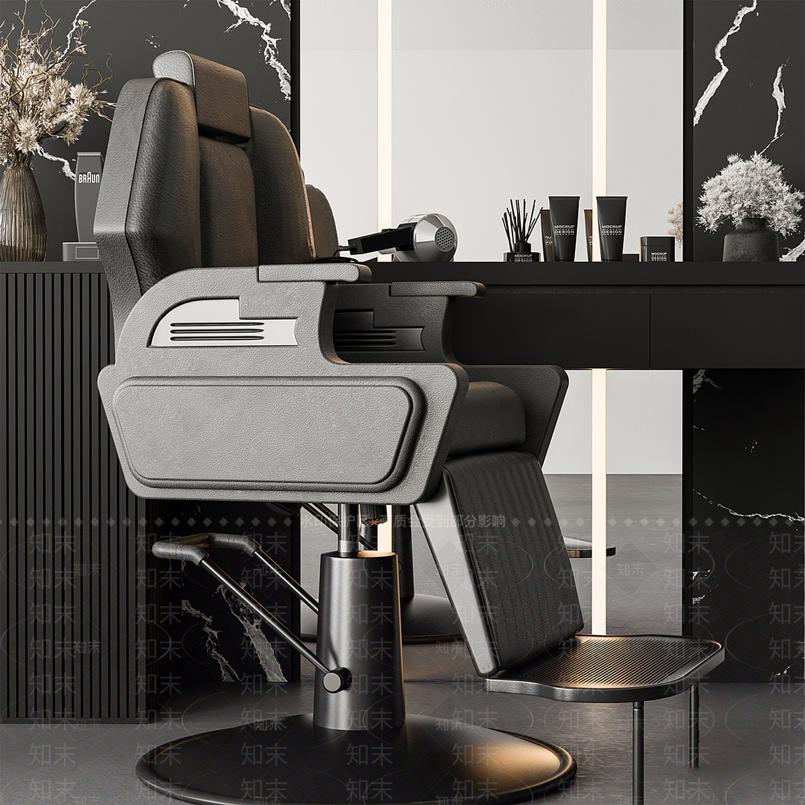 现代极简美发店3D模型下载【ID:1198860558】