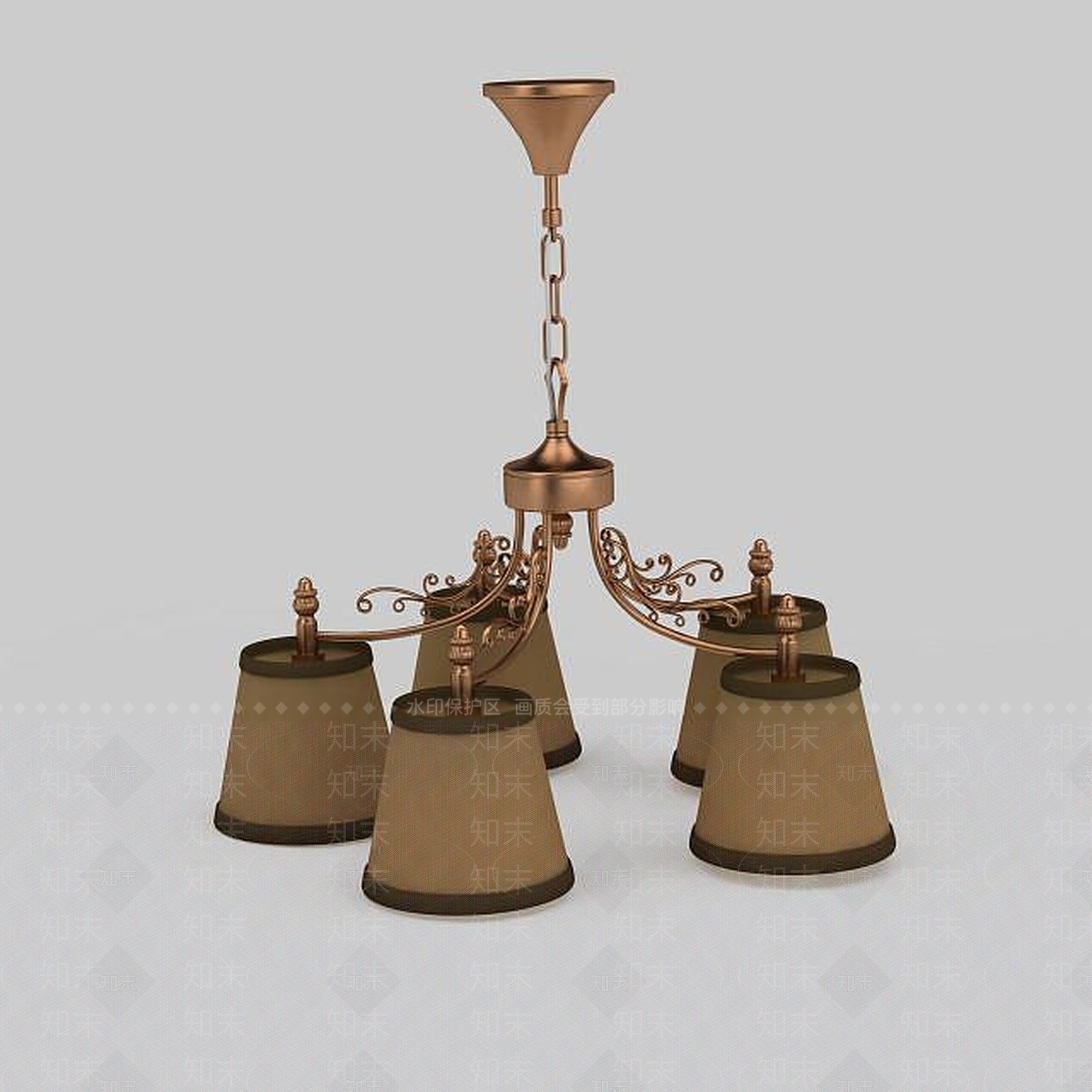 现代简约链式吊灯3D模型下载【ID:1198860838】