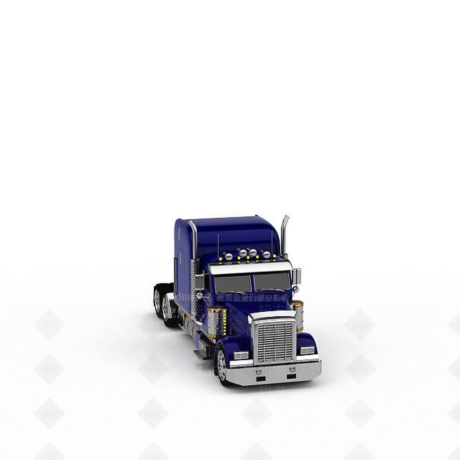 现代蓝色卡车3D模型下载【ID:1198861908】