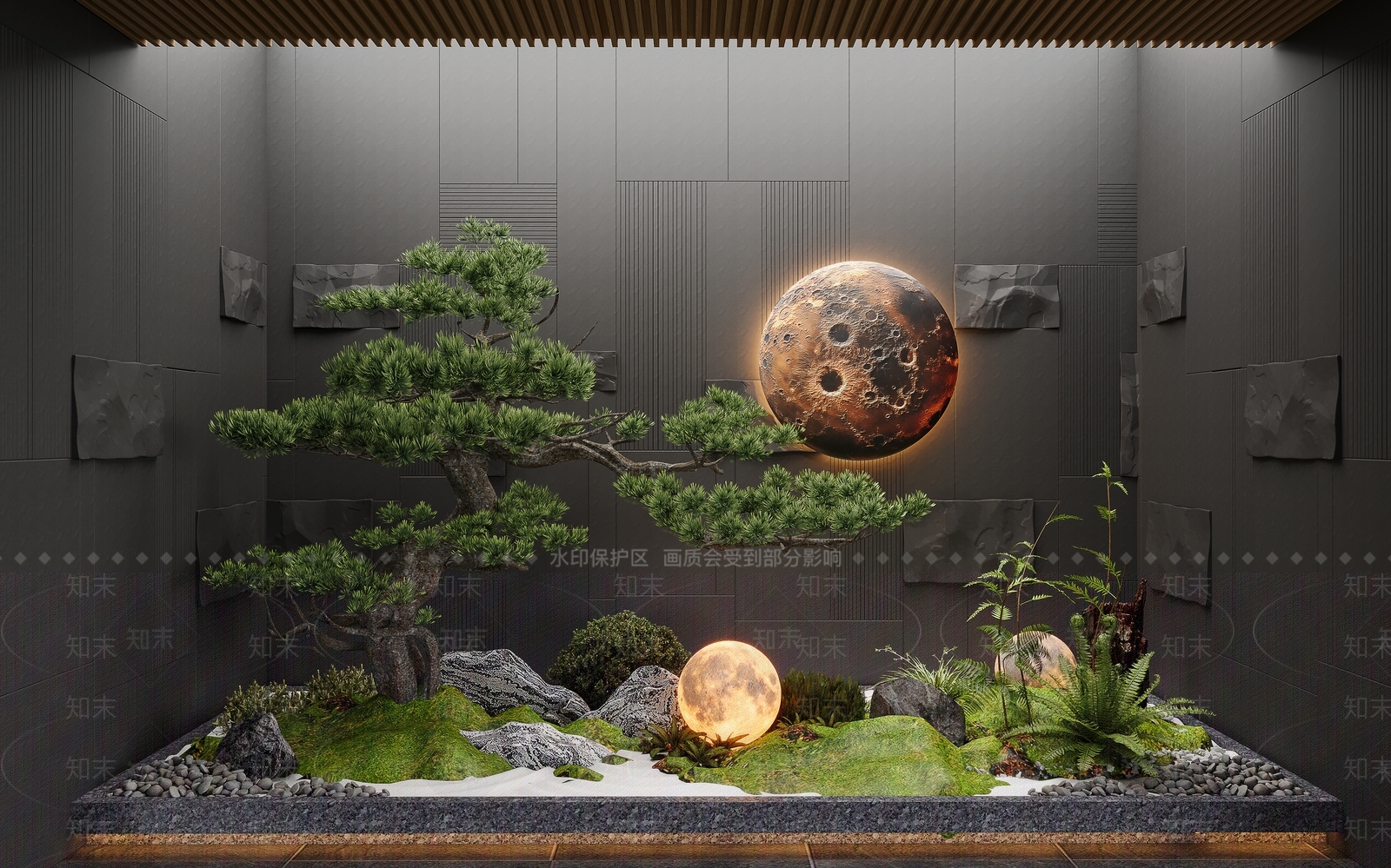 现代室内景观3D模型下载【ID:1198863159】