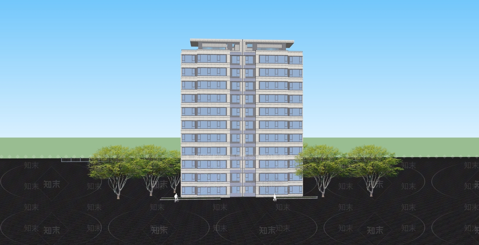 现代轻奢高层住宅SU模型下载【ID:1198862804】