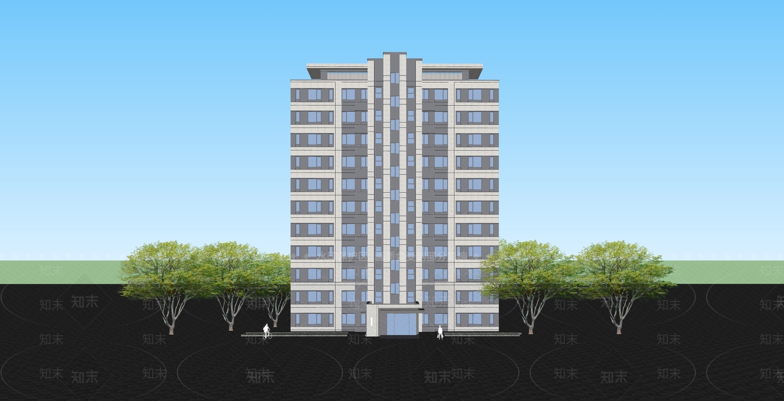 现代轻奢高层住宅SU模型下载【ID:1198862804】