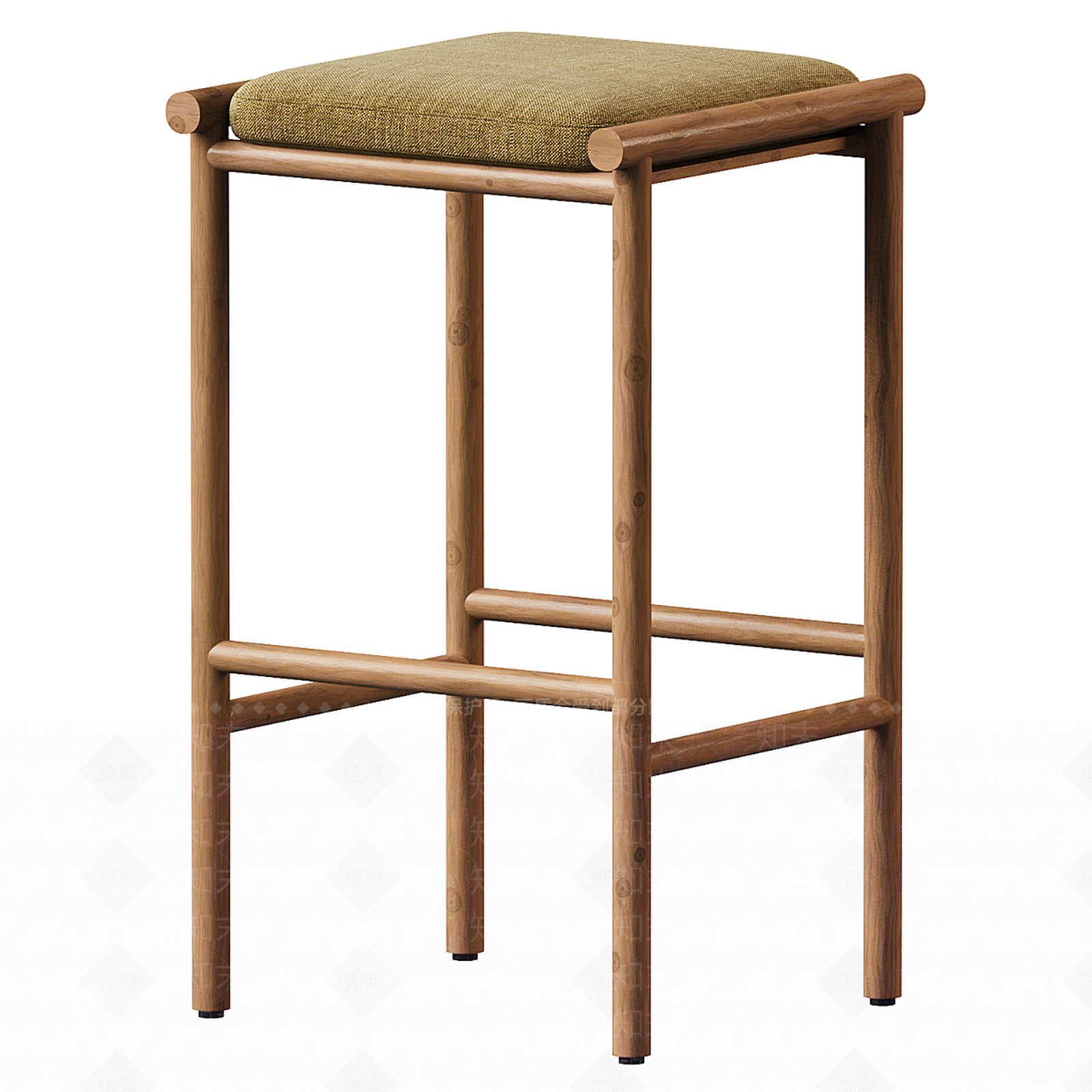 新中式原木吧椅3D模型下载【ID:1198863267】