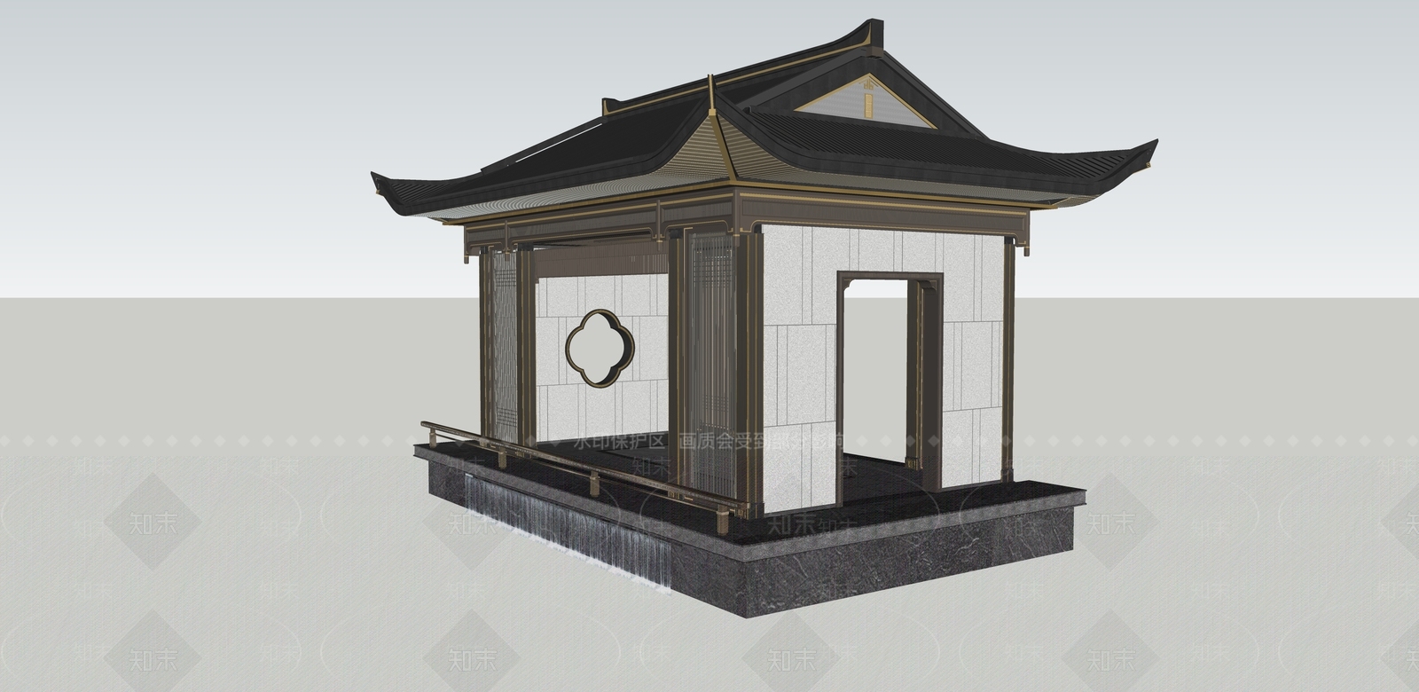 新中式轻奢其他景观小品SU模型下载【ID:1198865231】