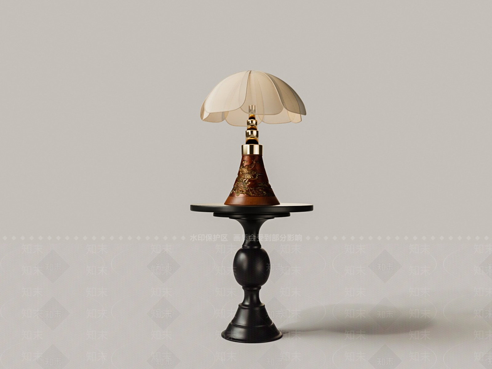 中式台灯3D模型下载【ID:1198865778】