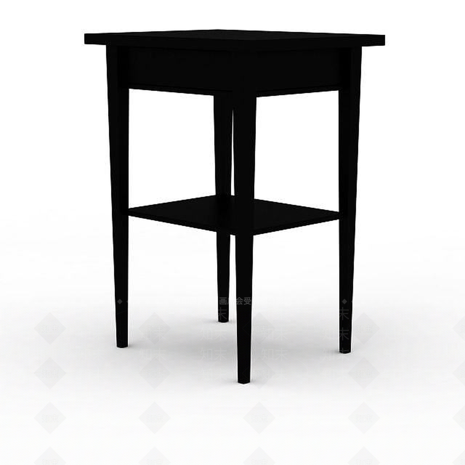 现代黑色双层桌子3D模型下载【ID:1198866819】