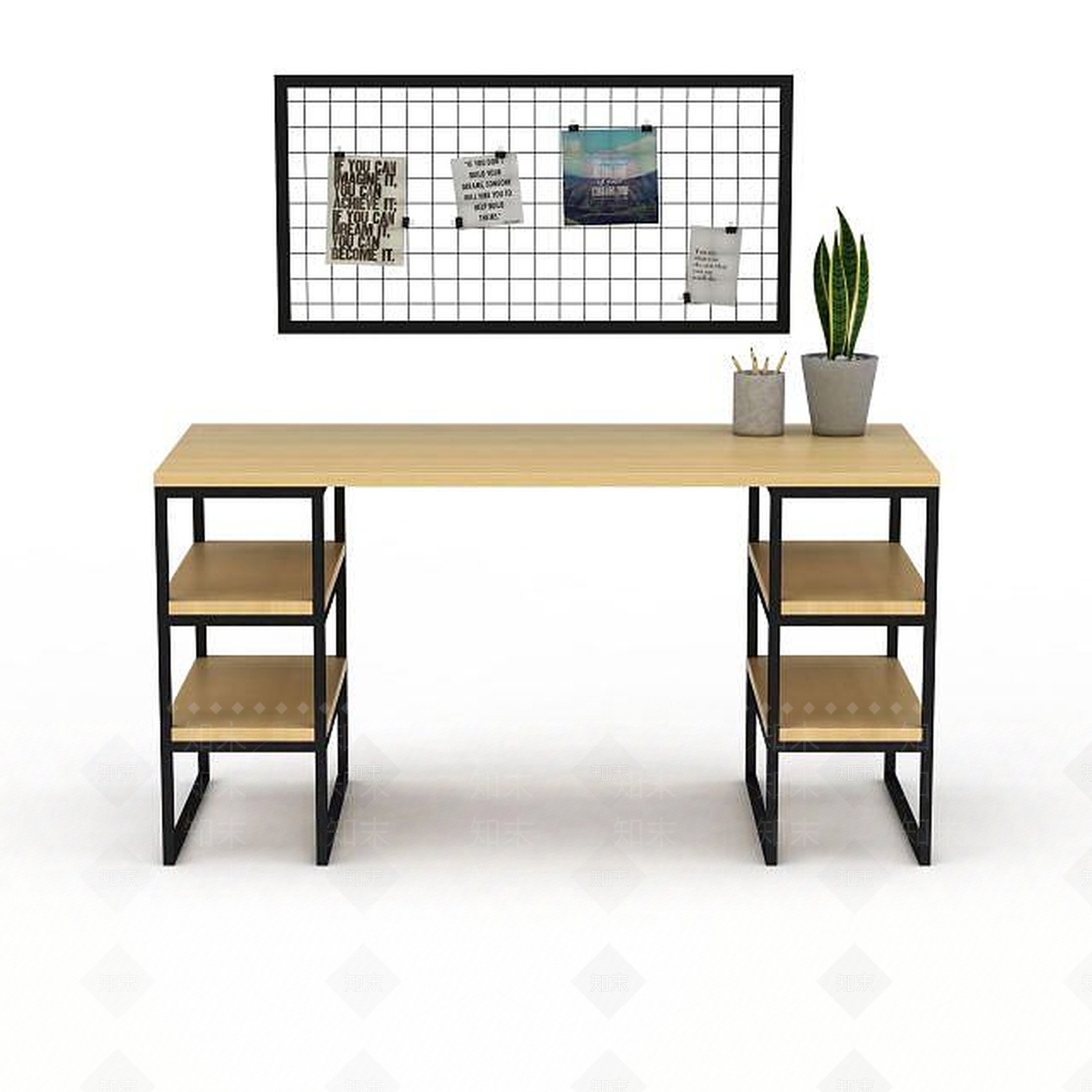 现代书房陈设品3D模型下载【ID:1198867660】