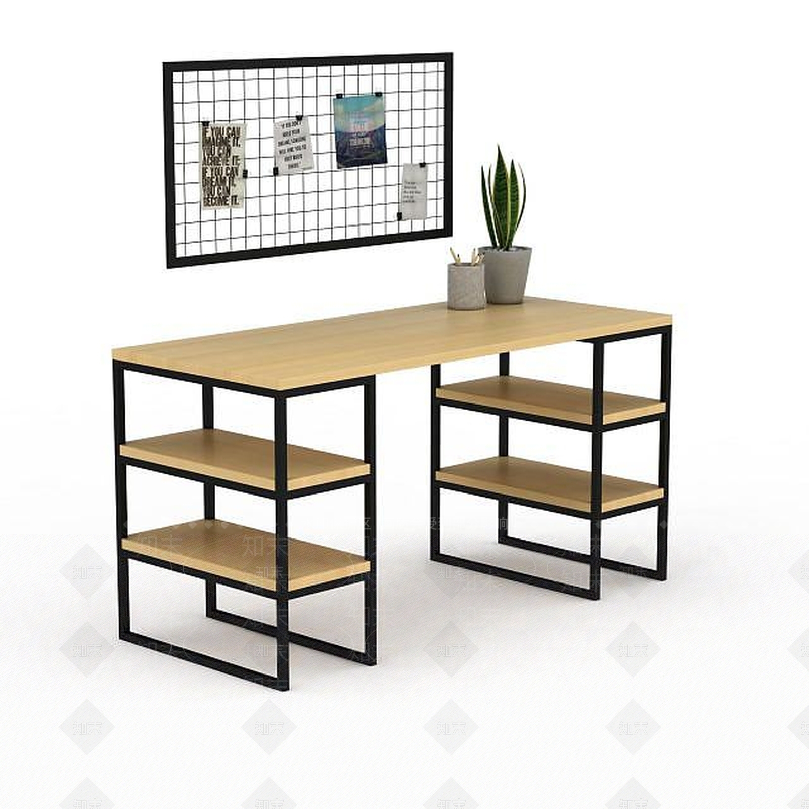 现代书房陈设品3D模型下载【ID:1198867660】