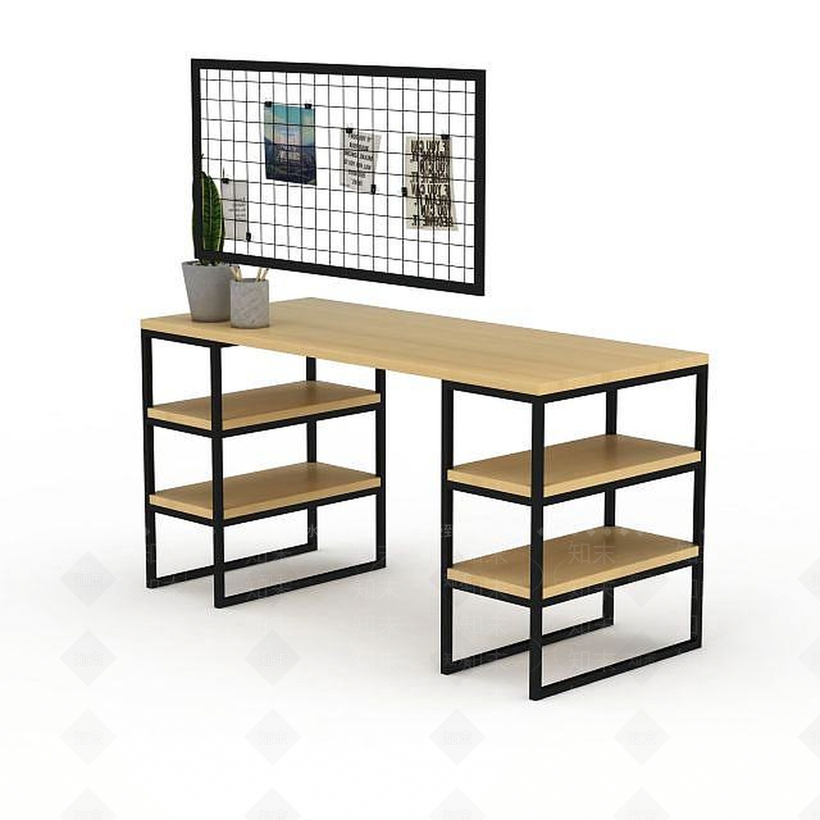 现代书房陈设品3D模型下载【ID:1198867660】