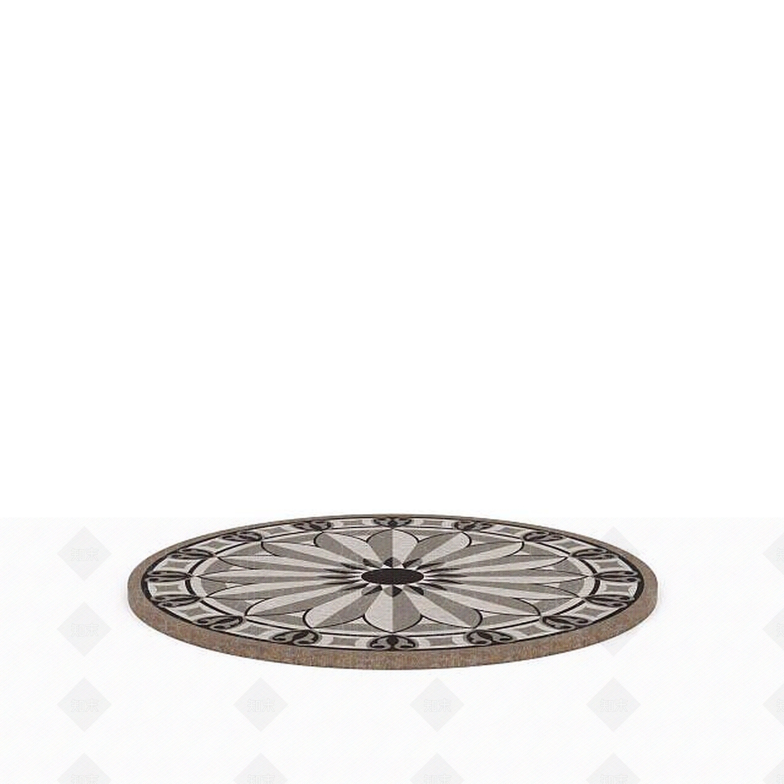 现代客厅圆形地毯3D模型下载【ID:1198868313】