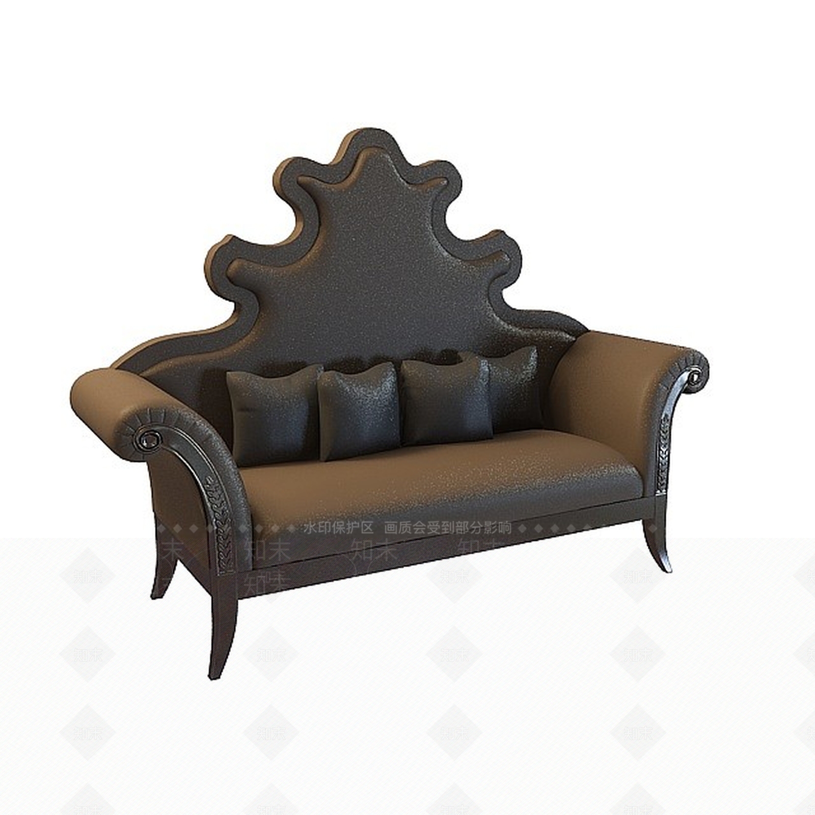 欧式古典欧式皮质双人沙发3D模型下载【ID:1198868337】