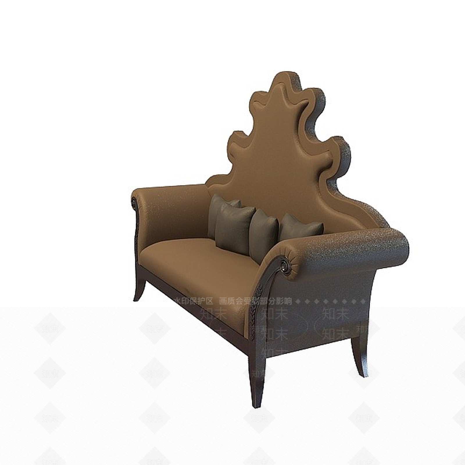 欧式古典欧式皮质双人沙发3D模型下载【ID:1198868337】