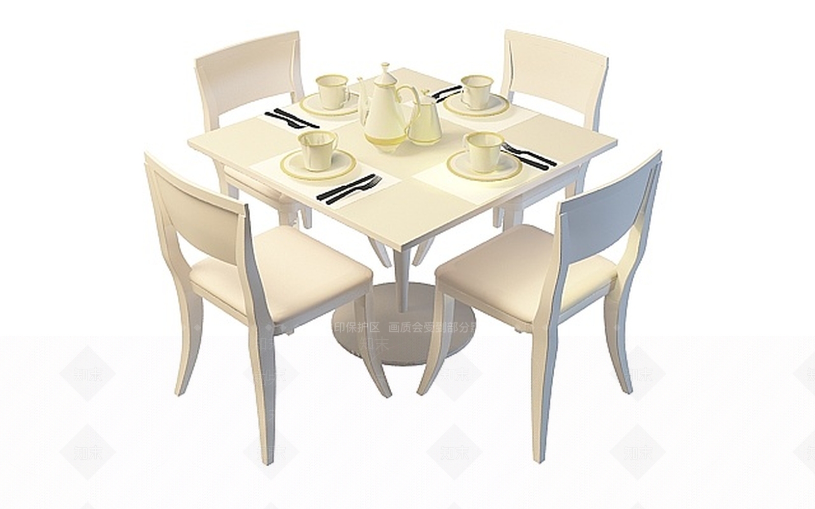 现代时尚餐厅桌椅3D模型下载【ID:1198869036】