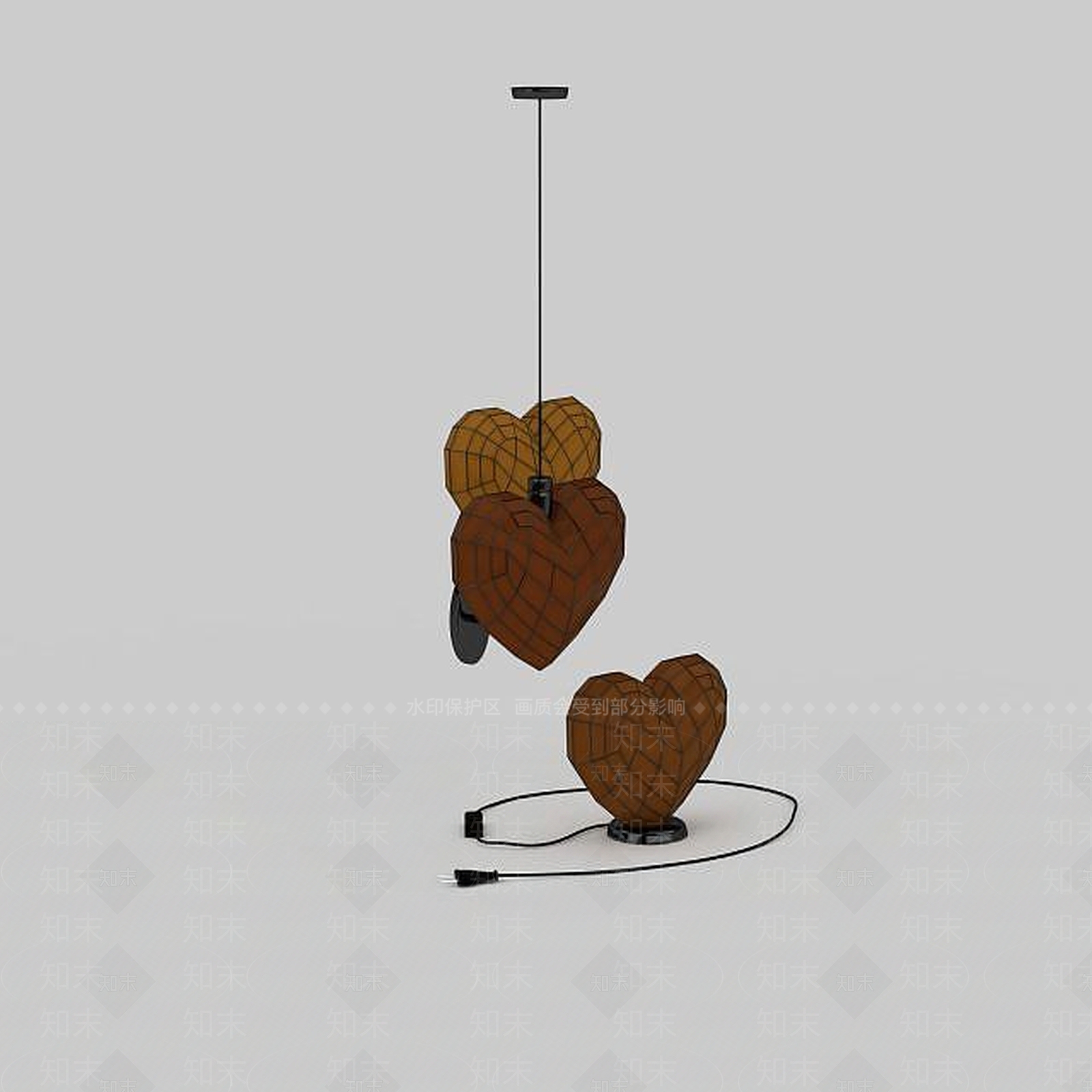 心形灯具组合3D模型下载【ID:1198869175】