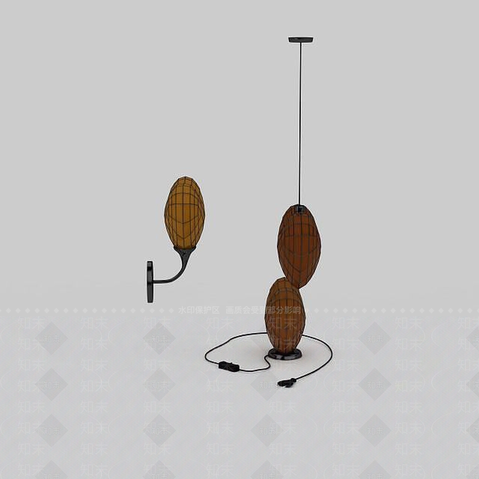 心形灯具组合3D模型下载【ID:1198869175】