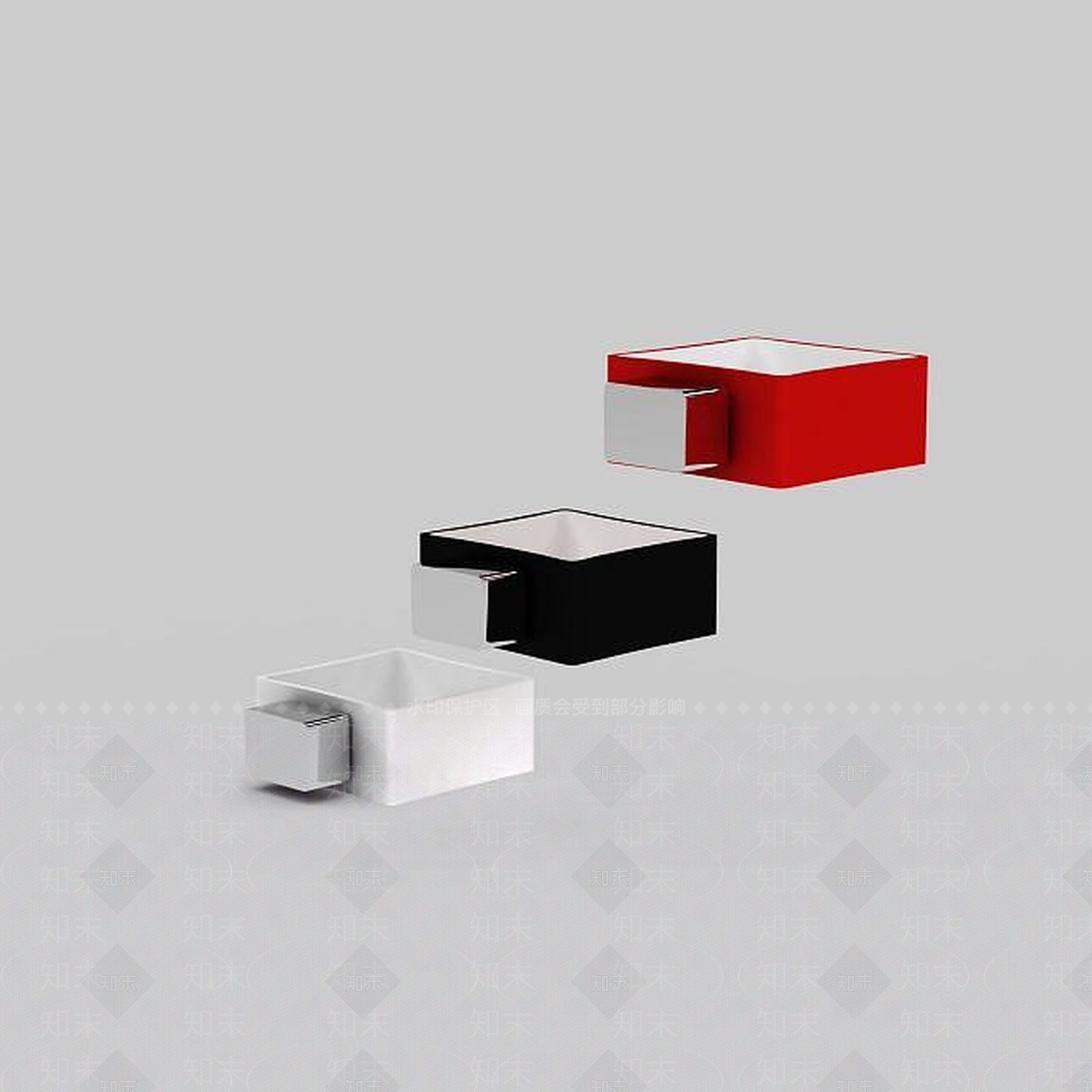 现代方形壁灯3D模型下载【ID:1198869217】