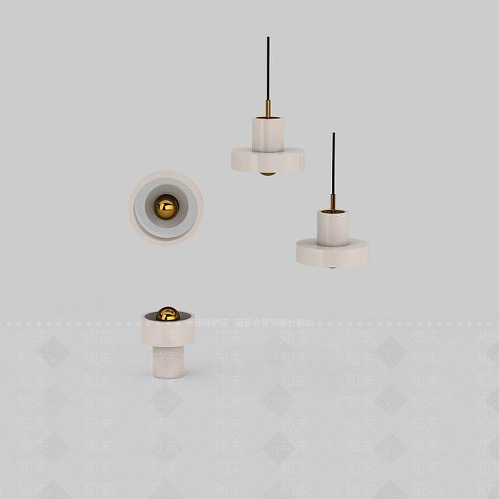 现代灯具组合3D模型下载【ID:1198869333】