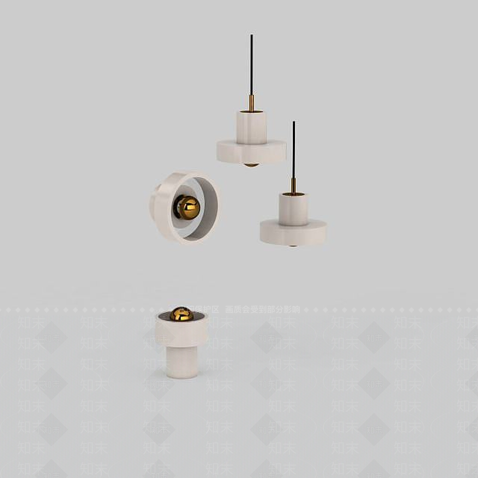 现代灯具组合3D模型下载【ID:1198869333】