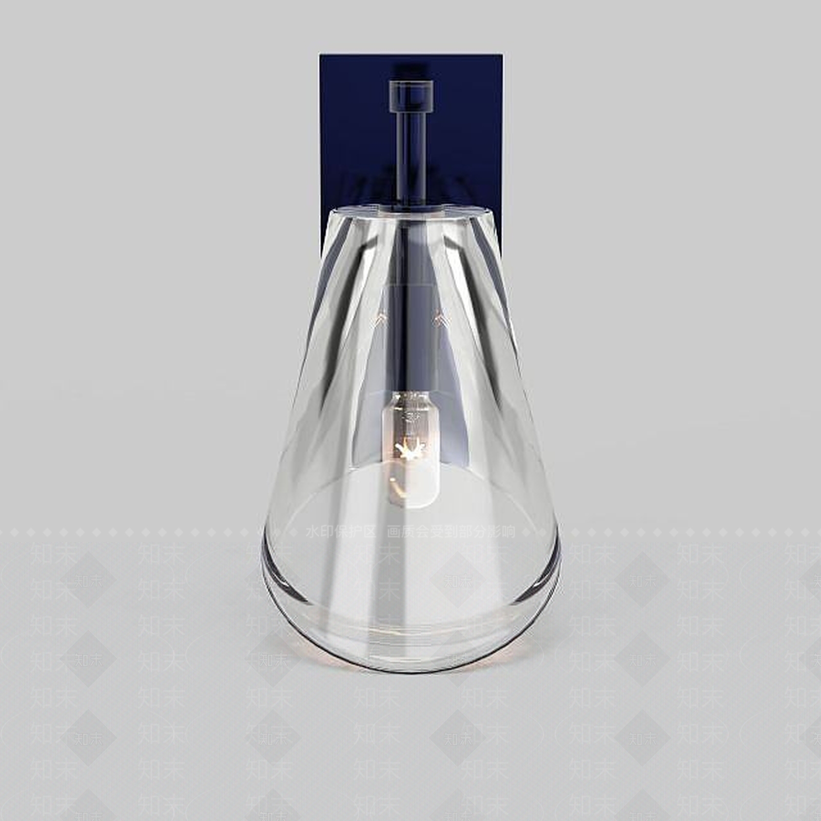 现代玻璃灯罩壁灯3D模型下载【ID:1198869635】